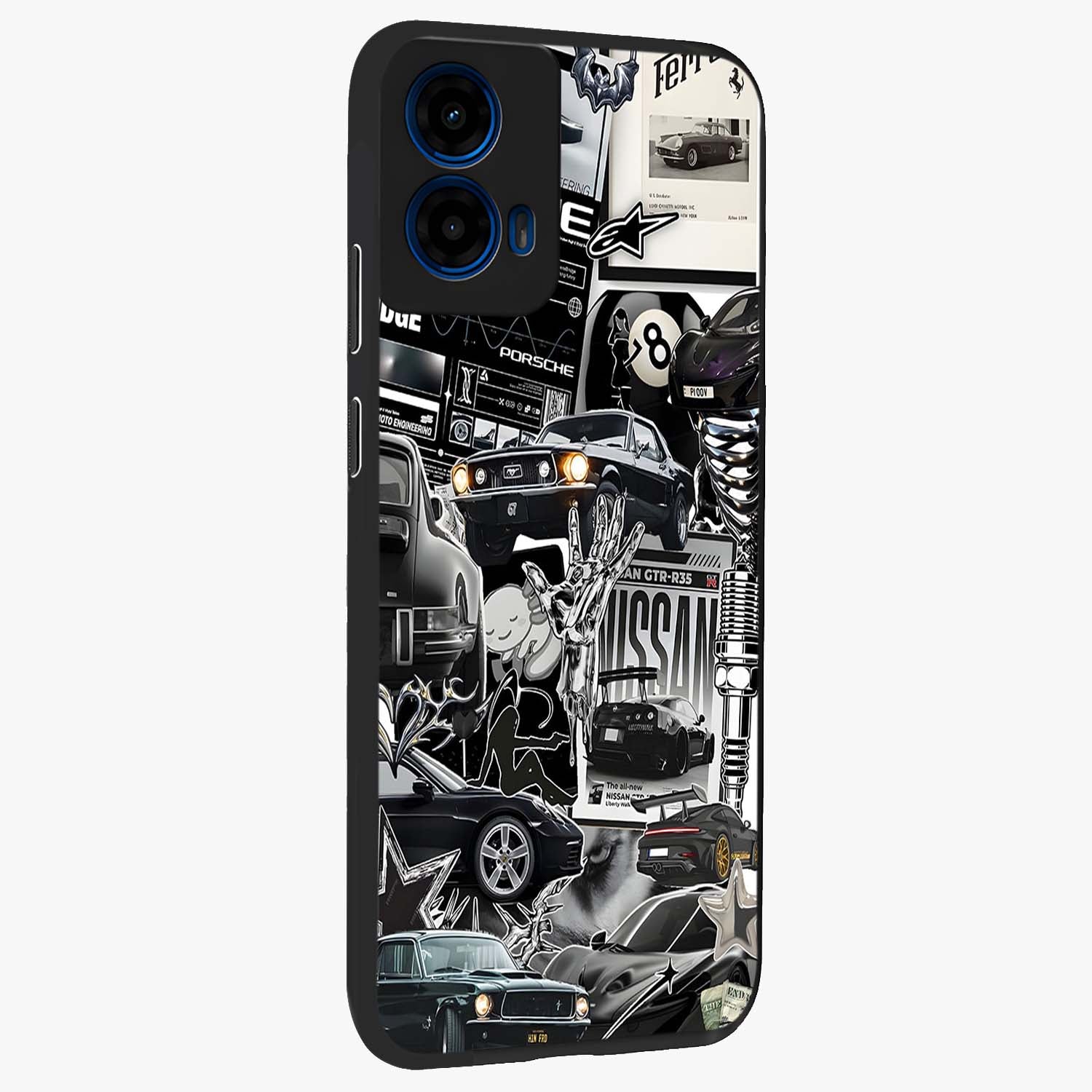 Aesthetic Dark Love Glass Case upright view showcasing dramatic romantic artwork with modern aesthetic style.