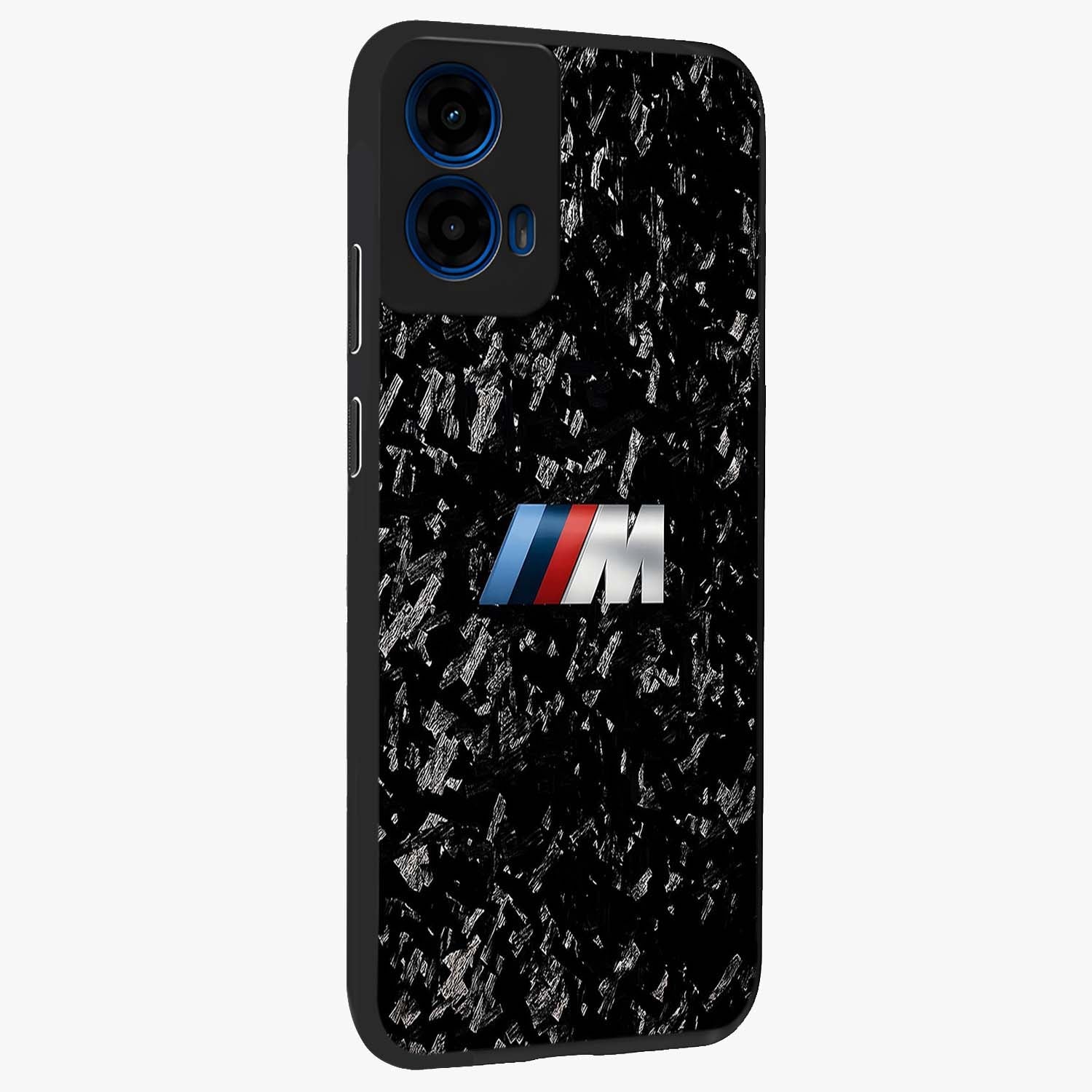 Carbon Speed Mark Glass Case upright view showcasing modern carbon speed graphic with bold automotive theme.