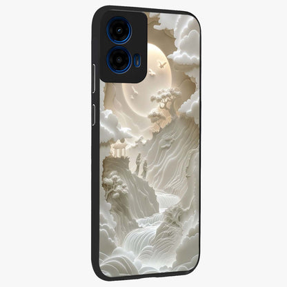 Celestial Origami Glass Case upright view showcasing creative origami artwork with modern celestial style.