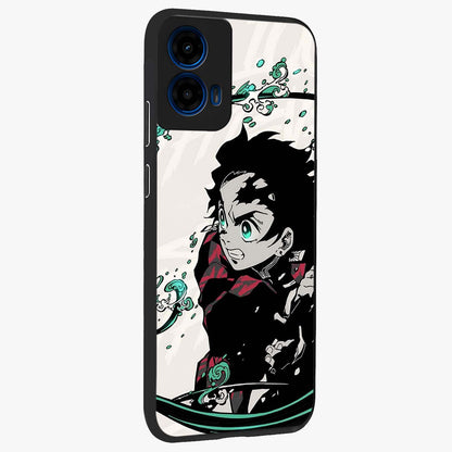Demon Slayer Glass Case upright view showcasing powerful anime artwork with intense warrior theme.