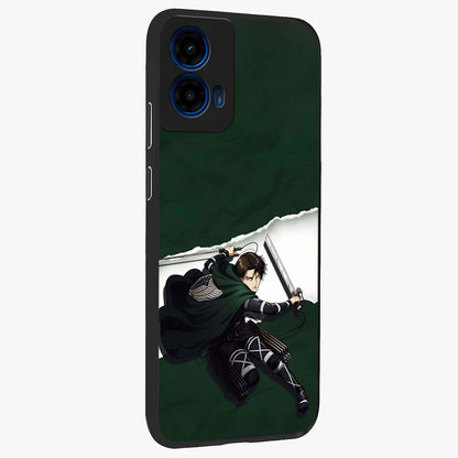Emerald War Vanguard Glass Case upright view showcasing dramatic warrior artwork with bold fantasy theme.