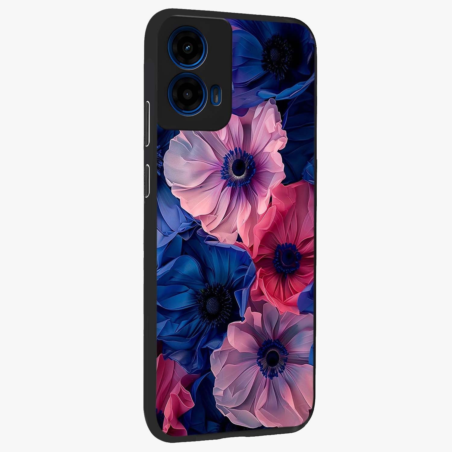 Flower Paper Art Pattern Glass Case upright view showcasing decorative paper floral artwork with creative craft style.