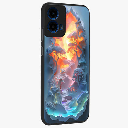 Glow Forest Portal Glass Case upright view showcasing enchanted forest portal artwork with fantasy nature theme.