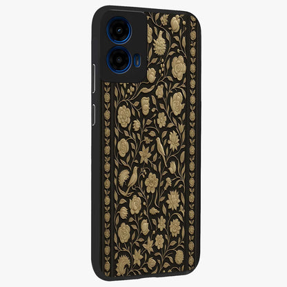 Golden Evil Eye Mandala Glass Case upright view showcasing decorative evil eye mandala artwork with spiritual aesthetic style.