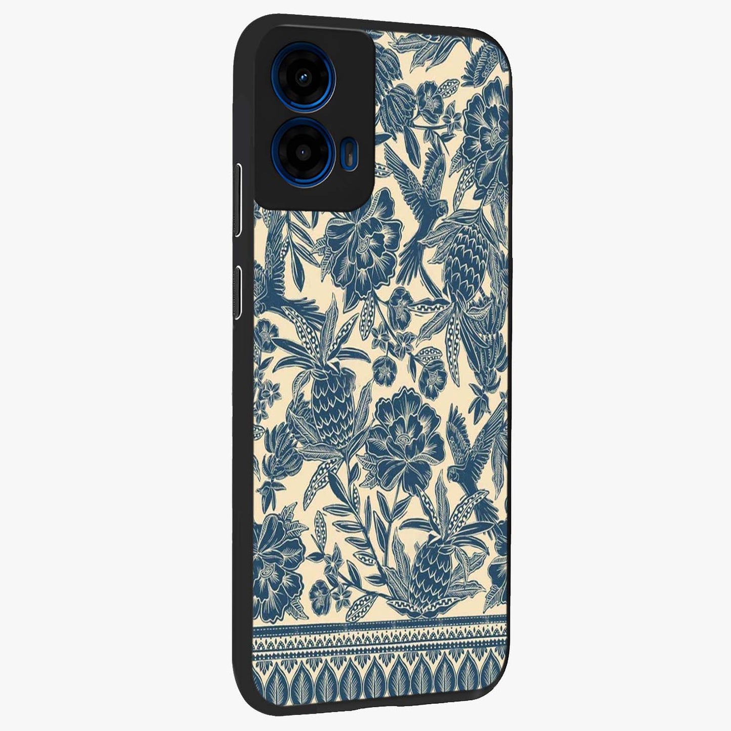 Heirloom Wild Bloom Glass Case upright view showcasing delicate wildflower artwork with timeless floral theme.