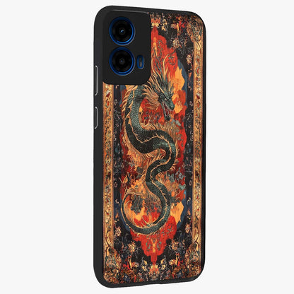 Inferno Dragon Soul Glass Case upright view showcasing intense dragon artwork with fantasy fire theme.