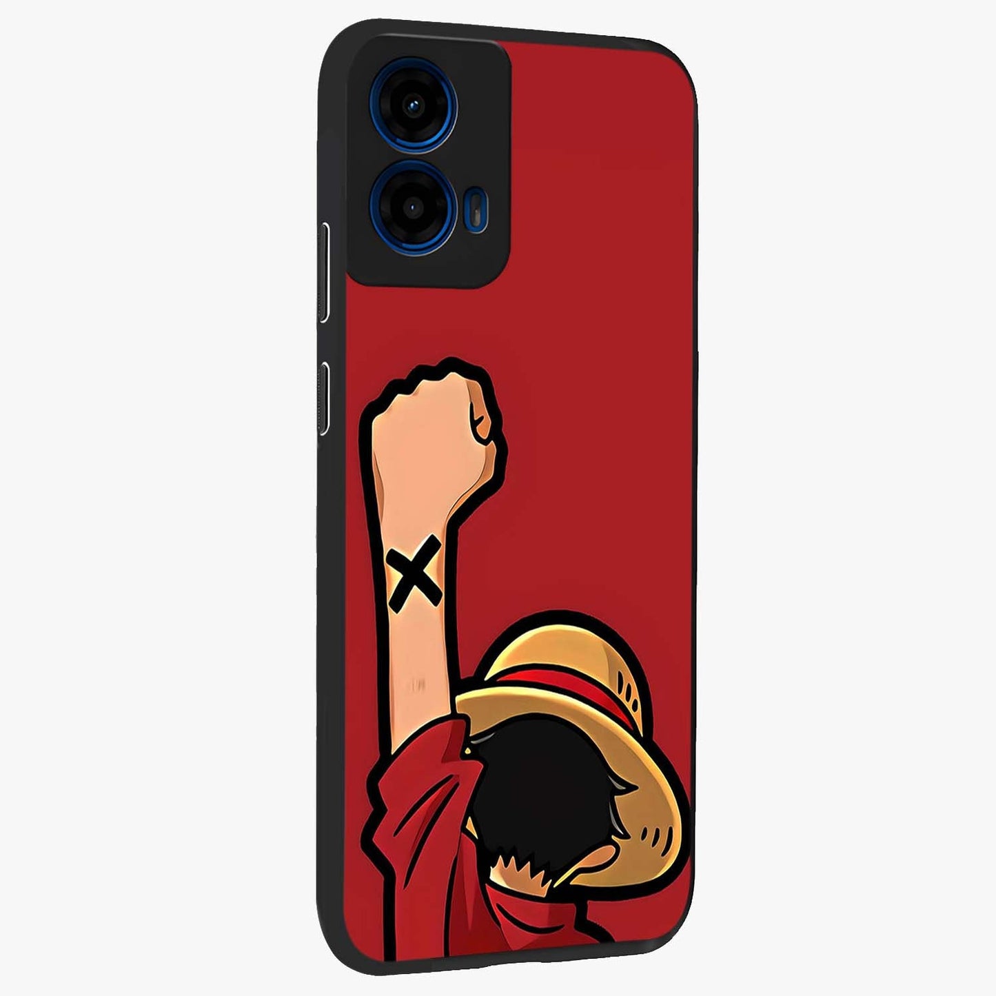 Luffy X Spirit Glass Case upright view showcasing striking anime artwork with adventurous character theme.