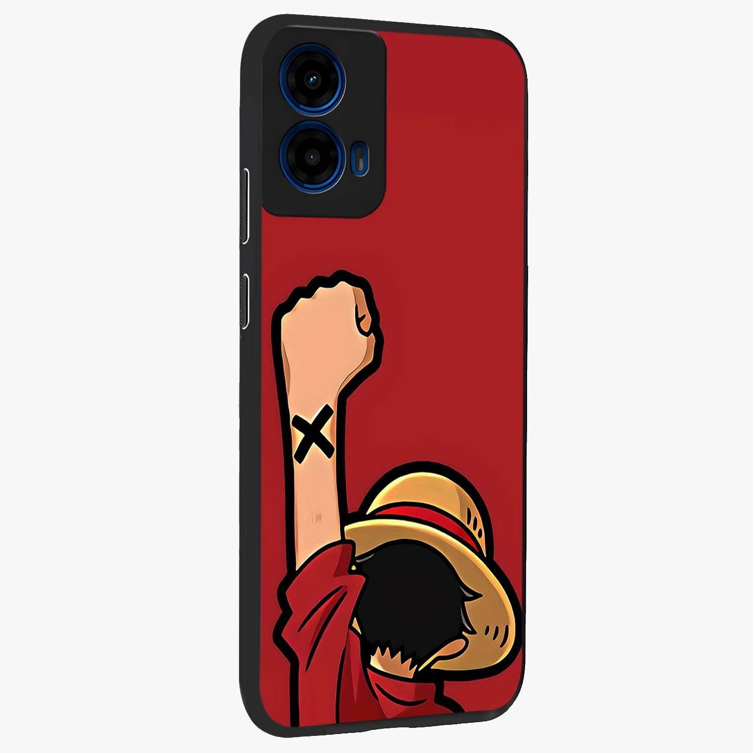Luffy X Spirit Glass Case upright view showcasing striking anime artwork with adventurous character theme.