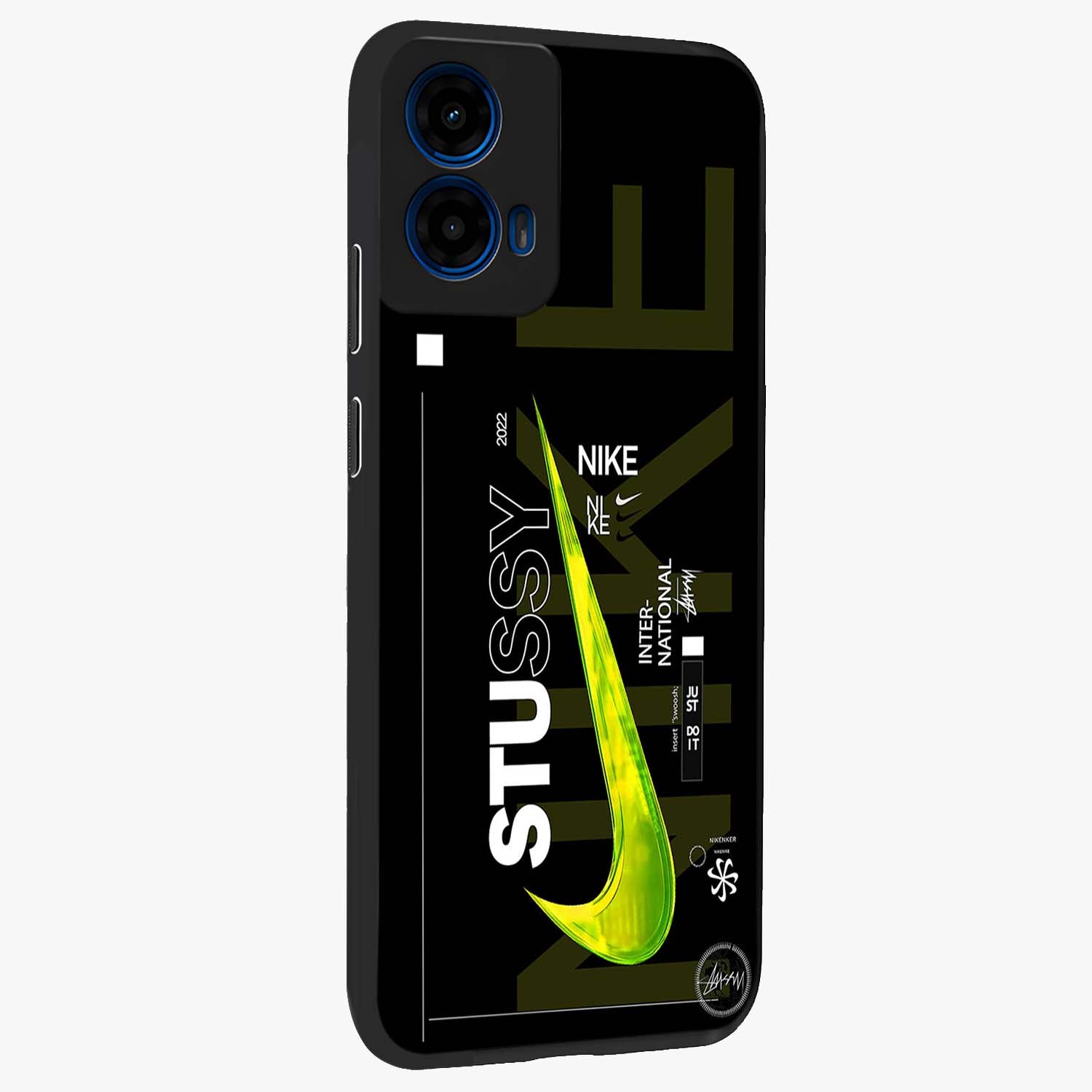 Neon Street Edition Glass Case upright view showcasing colorful neon artwork with modern street culture theme.