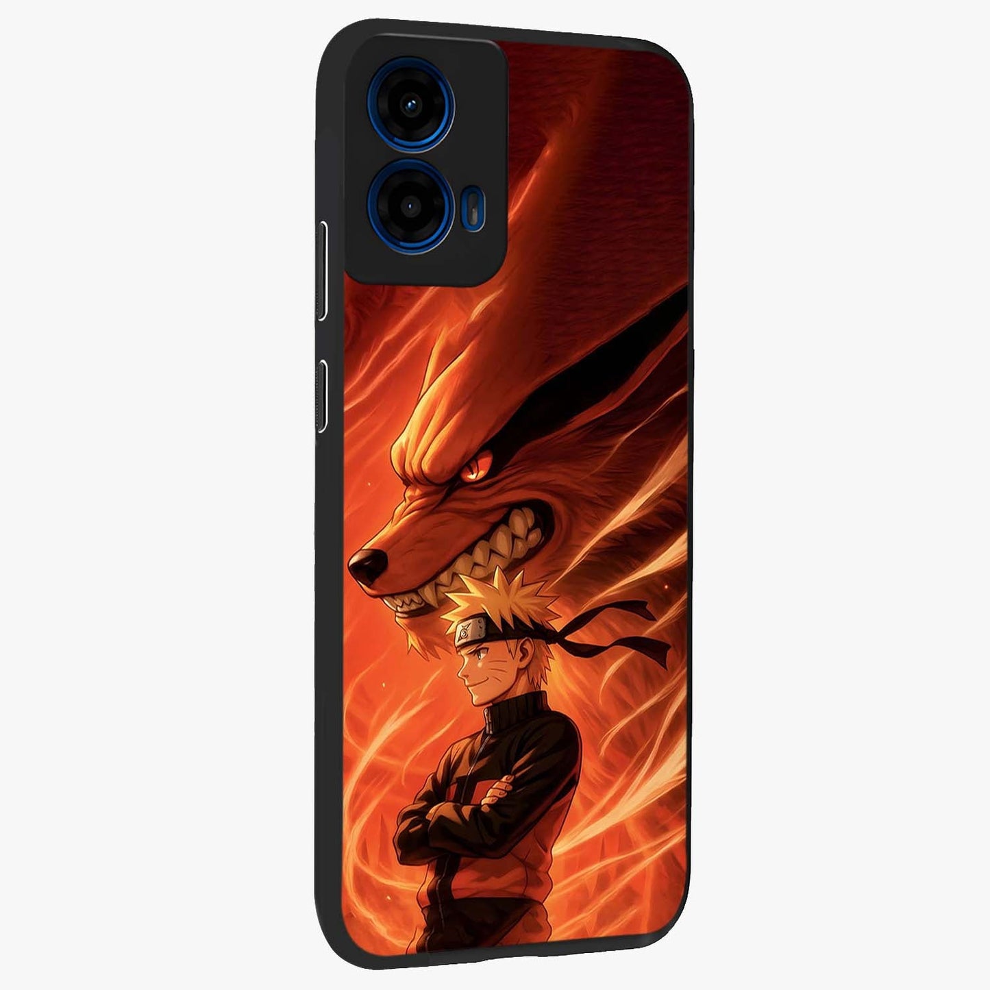 Nine Tails Legacy Glass Case upright view showcasing dramatic nine-tails artwork with intense anime themed design.