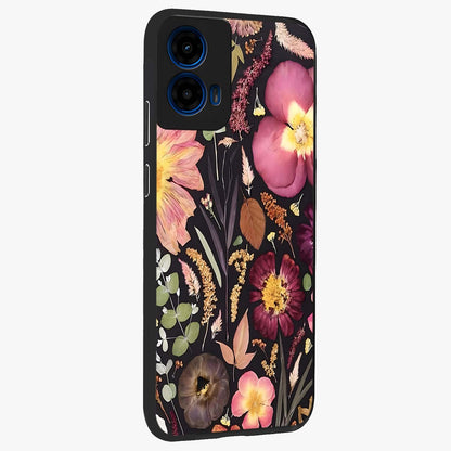 Petal Dream Tapestry Glass Case upright view showcasing detailed floral tapestry artwork with artistic nature theme.