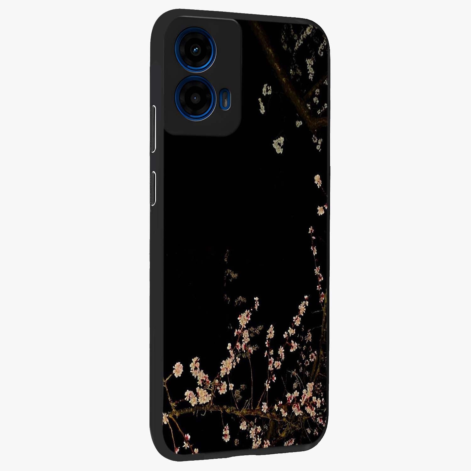 Petal Moon Light With Custom Name Glass Case upright view showcasing elegant floral moon artwork with personalized aesthetic.