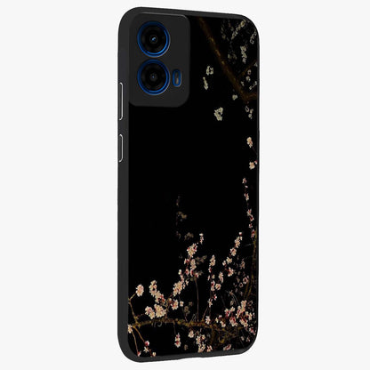 Petal Moon Light With Custom Name Glass Case upright view showcasing elegant floral moon artwork with personalized aesthetic.