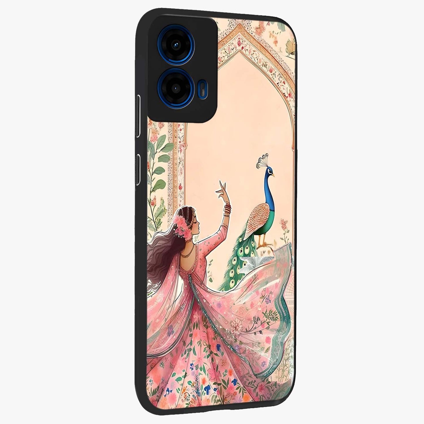 Royal Grace Muse Glass Case upright view showcasing stylish artistic artwork with sophisticated royal theme.