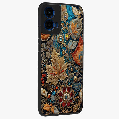 Royal Jewel Garden Glass Case upright view showcasing rich floral artwork with luxurious garden theme.