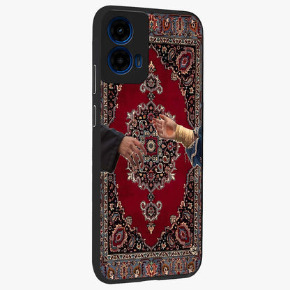 Royal Touch Reach Glass Case upright view showcasing stylish royal inspired artwork with graceful theme.