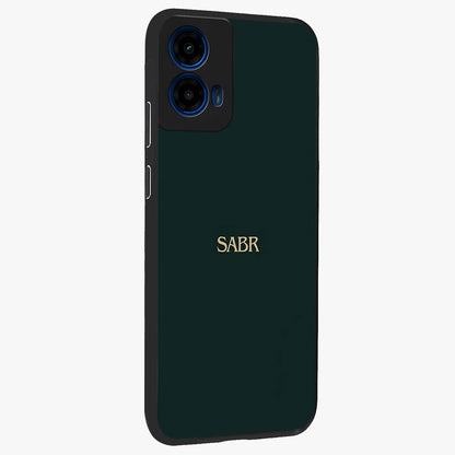 Sabr Minimal Patience Glass Case upright view showcasing calm minimalist artwork with motivational patience theme.