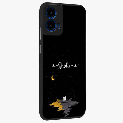 Silent Night Row Glass Case upright view showcasing tranquil night artwork with serene landscape theme.