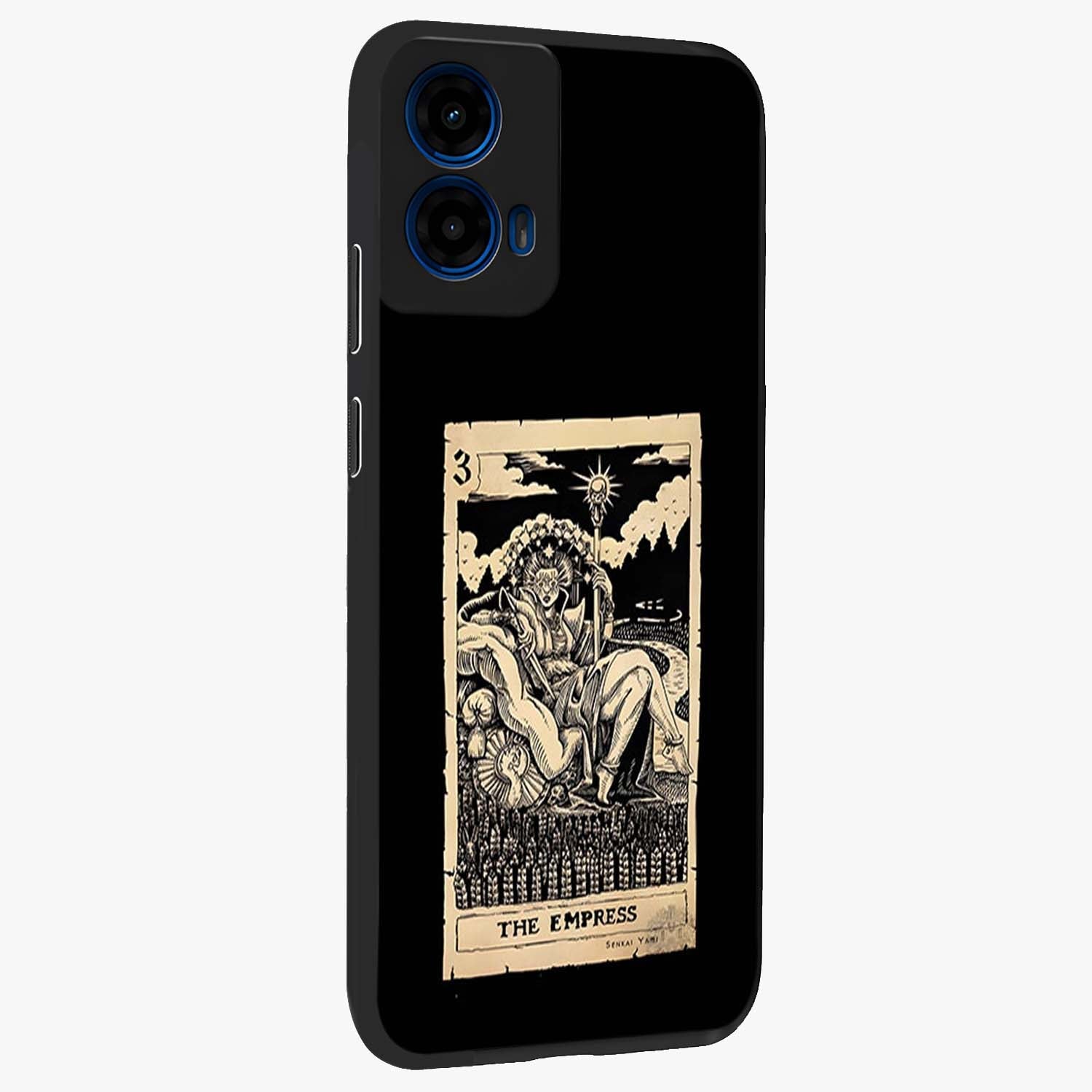 The Empress Glass Case upright view showcasing powerful empress themed artwork with luxurious artistic theme.