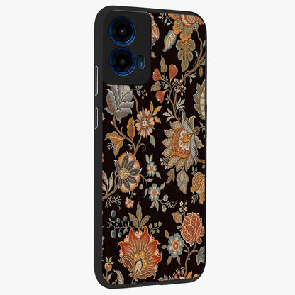 Vintage Floral Dream Glass Case upright view showcasing delicate floral artwork with timeless vintage theme.