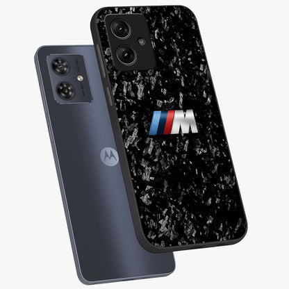 Carbon Speed Mark Glass Case displayed in angled mockup highlighting racing inspired carbon design and sleek aesthetic style.