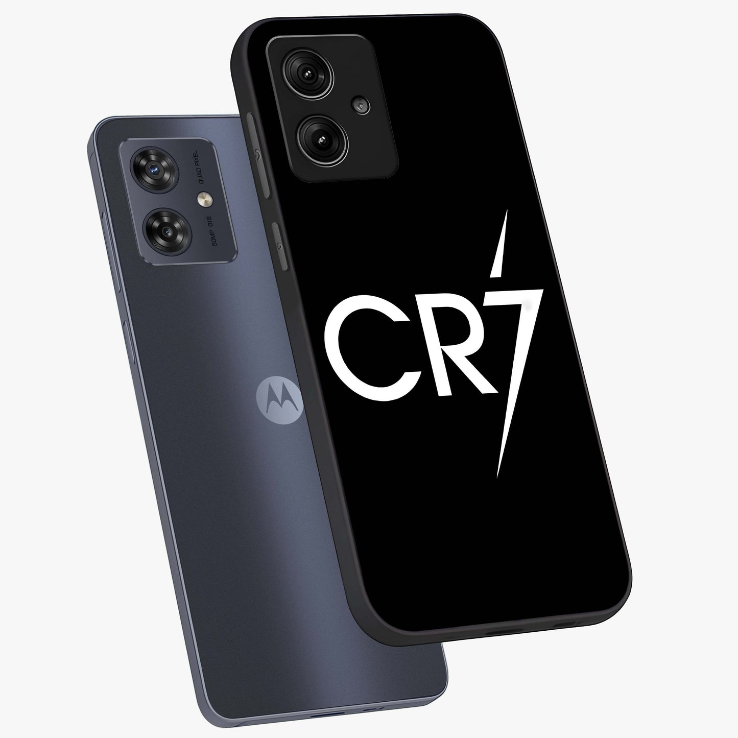 Cr7 Elite Strike Glass Case displayed in angled mockup highlighting powerful sports graphic with bold athletic theme.