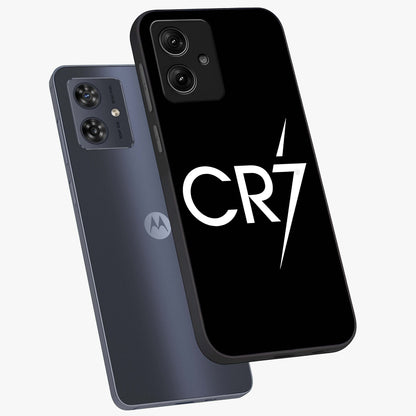 Cr7 Elite Strike Glass Case displayed in angled mockup highlighting powerful sports graphic with bold athletic theme.