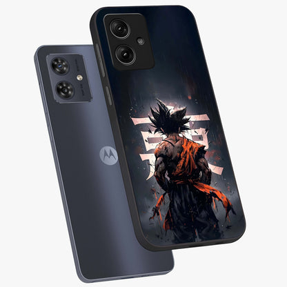 Dark Warrior In Rain Glass Case displayed in angled mockup highlighting dramatic warrior illustration with dark rain aesthetic.
