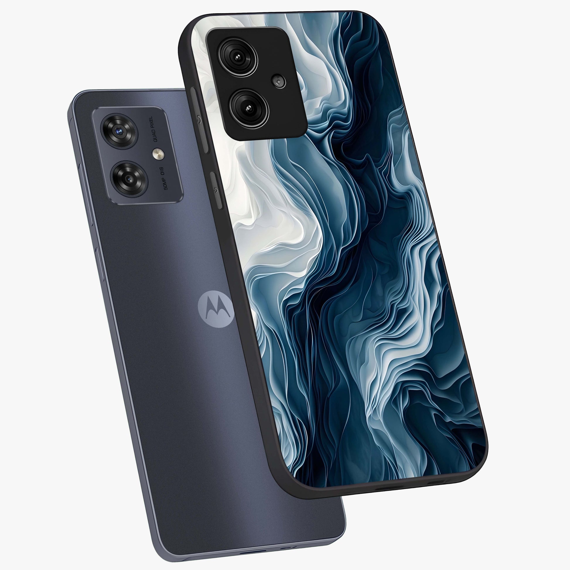 Ethereal Paper Marble Glass Case displayed in angled mockup highlighting elegant marble pattern with modern aesthetic style.