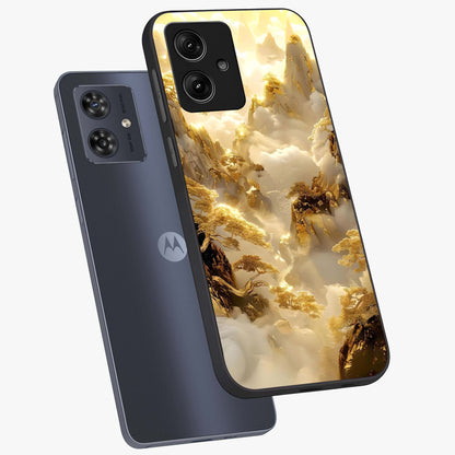 Gates Of Illumination Glass Case displayed in angled mockup highlighting radiant portal inspired design with fantasy aesthetic.