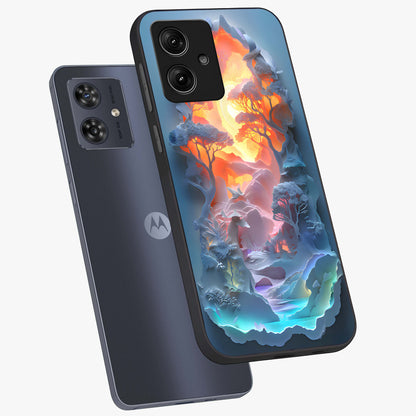Glow Forest Portal Glass Case displayed in angled mockup highlighting mystical forest design with magical glowing aesthetic.