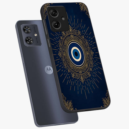 Golden Celestial Charm Glass Case displayed in angled mockup highlighting sparkling cosmic charm design with celestial aesthetic.