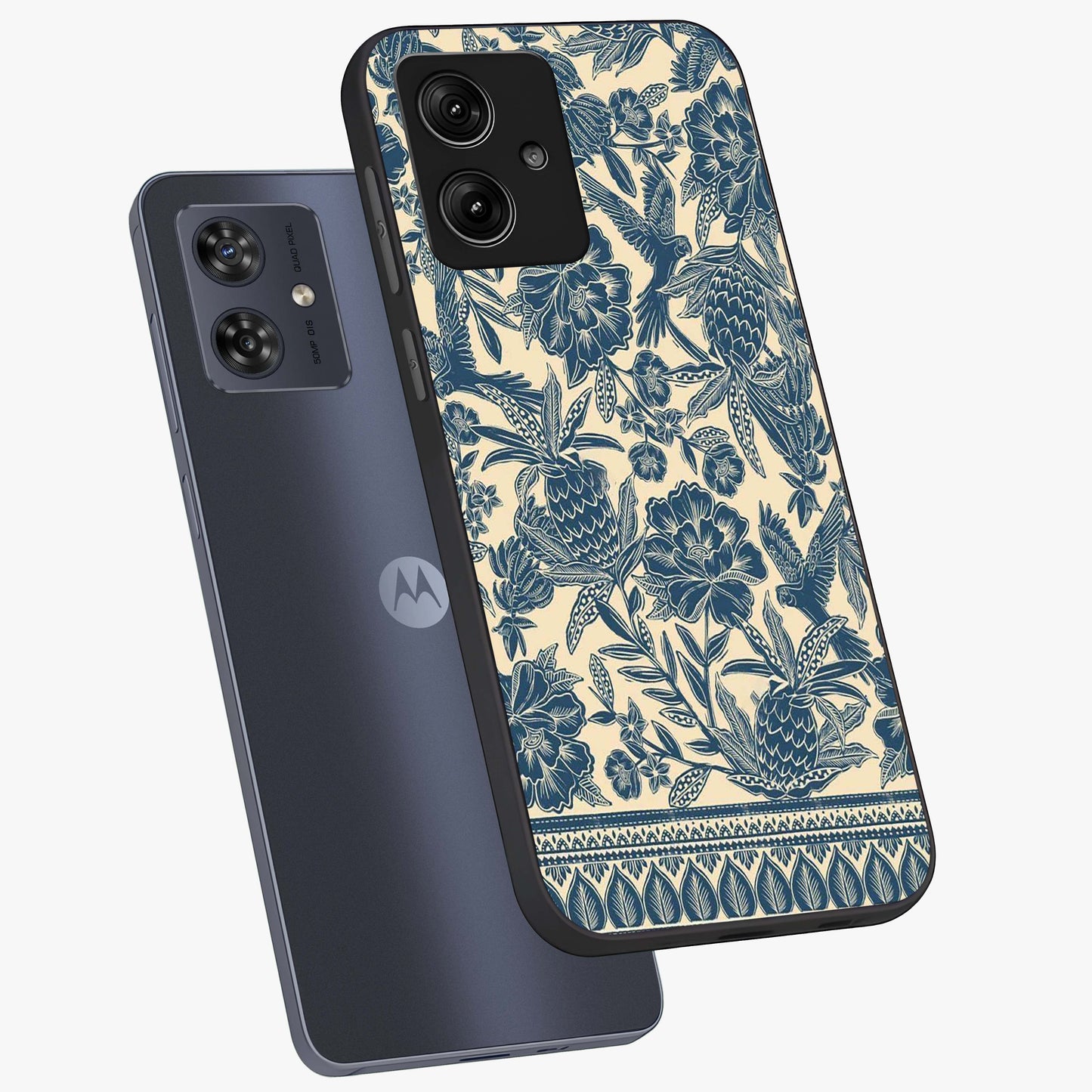 Heirloom Wild Bloom Glass Case displayed in angled mockup highlighting botanical bloom design with classic aesthetic style.