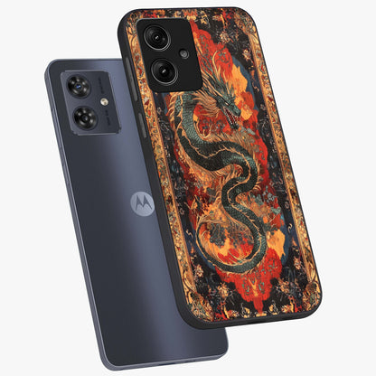 Inferno Dragon Soul Glass Case displayed in angled mockup highlighting powerful dragon illustration with inferno aesthetic.