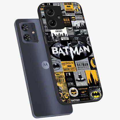 Knight Gotham Rise Glass Case displayed in angled mockup highlighting powerful knight silhouette design with dramatic aesthetic.