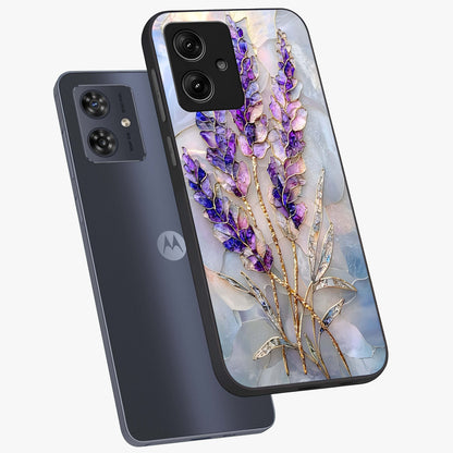 Lavender Dream Glow Glass Case displayed in angled mockup highlighting dreamy purple glow design with soft artistic style.
