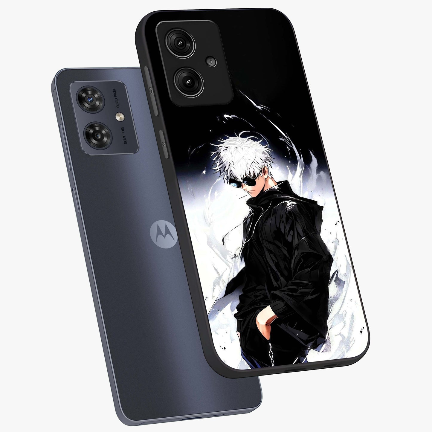 Limitless Shadow King Glass Case displayed in angled mockup highlighting dramatic dark hero design with intense aesthetic.