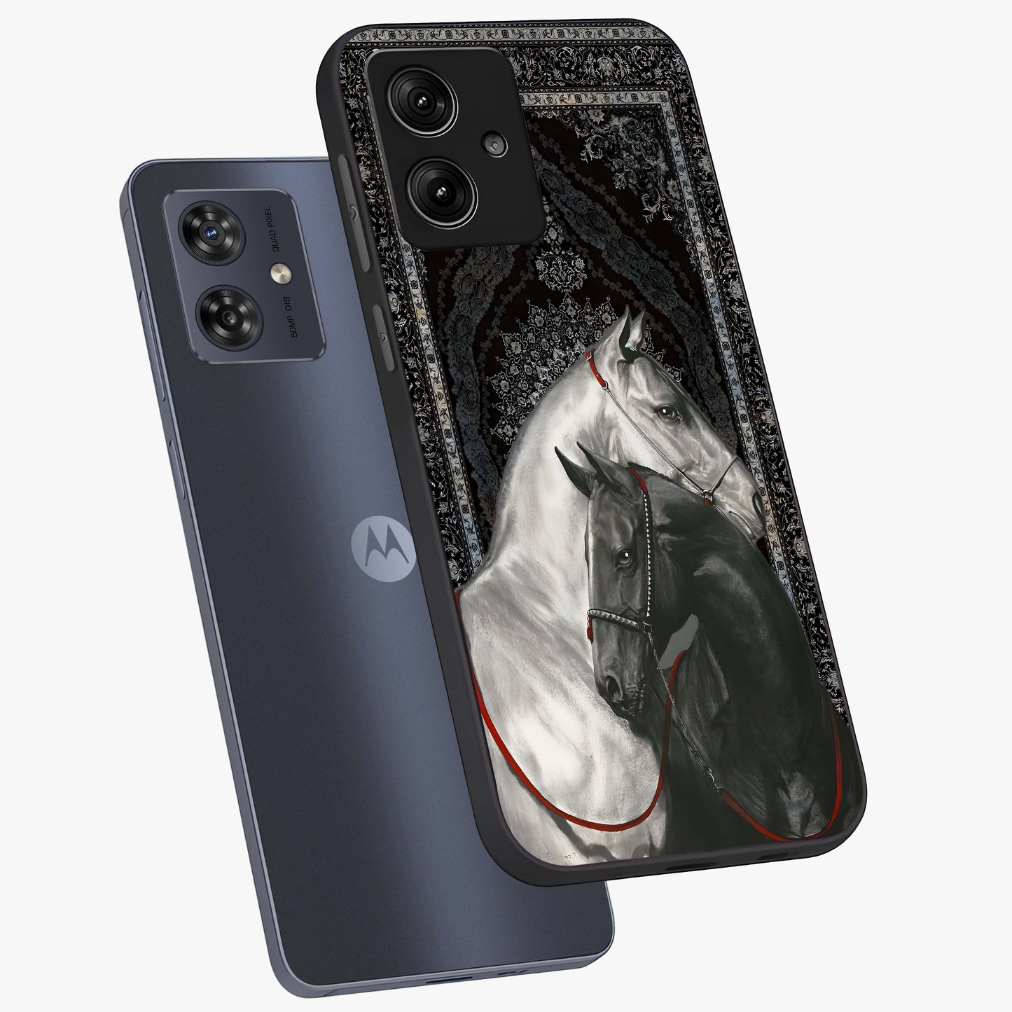 Majestic Ride Legacy Glass Case displayed in angled mockup highlighting sleek vehicle design with bold racing aesthetic.
