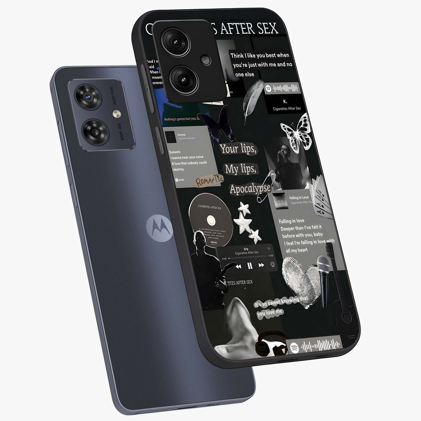 Midnight Love Echo Glass Case displayed in angled mockup highlighting elegant love inspired design with deep aesthetic style.