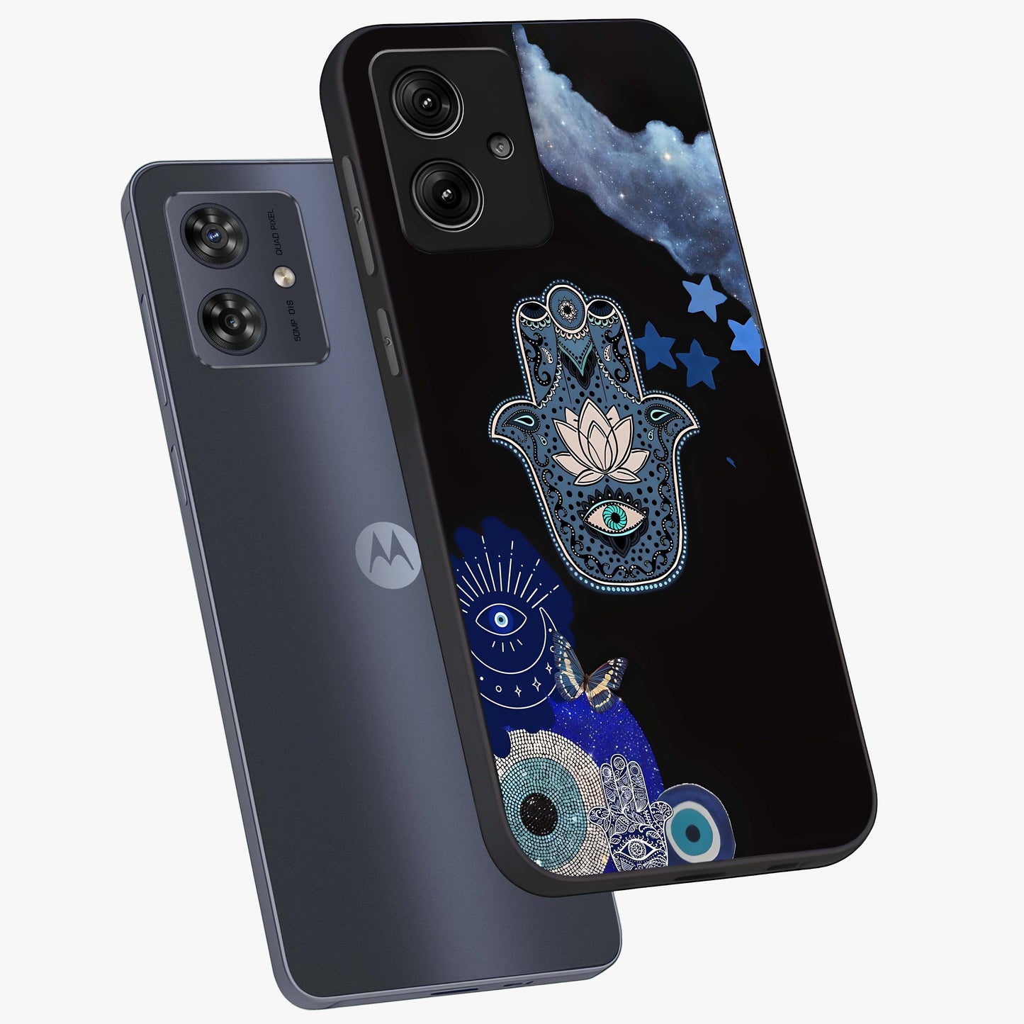 Mystic Hand Aura Glass Case displayed in angled mockup highlighting magical aura design with spiritual aesthetic style.