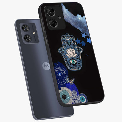 Mystic Hand Aura Glass Case displayed in angled mockup highlighting magical aura design with spiritual aesthetic style.