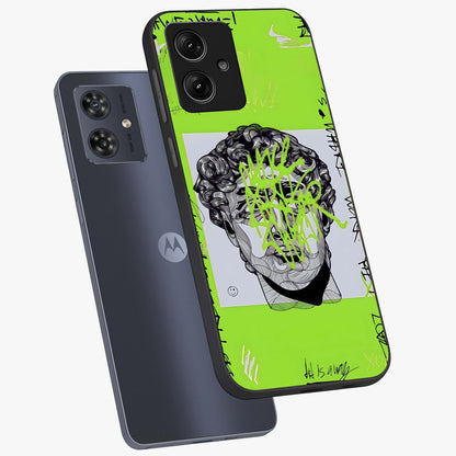 Neo Graffiti Rebellion Glass Case displayed in angled mockup highlighting urban street art design with rebellious aesthetic.