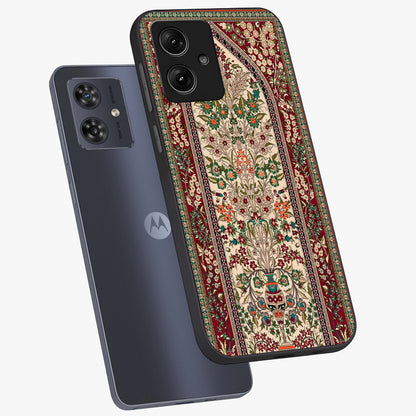 Persian Inspired Glass Case displayed in angled mockup highlighting intricate traditional design with elegant cultural aesthetic.