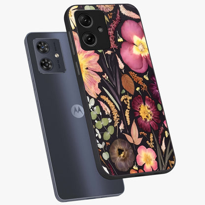 Petal Dream Tapestry Glass Case displayed in angled mockup highlighting decorative petal pattern with elegant botanical aesthetic.