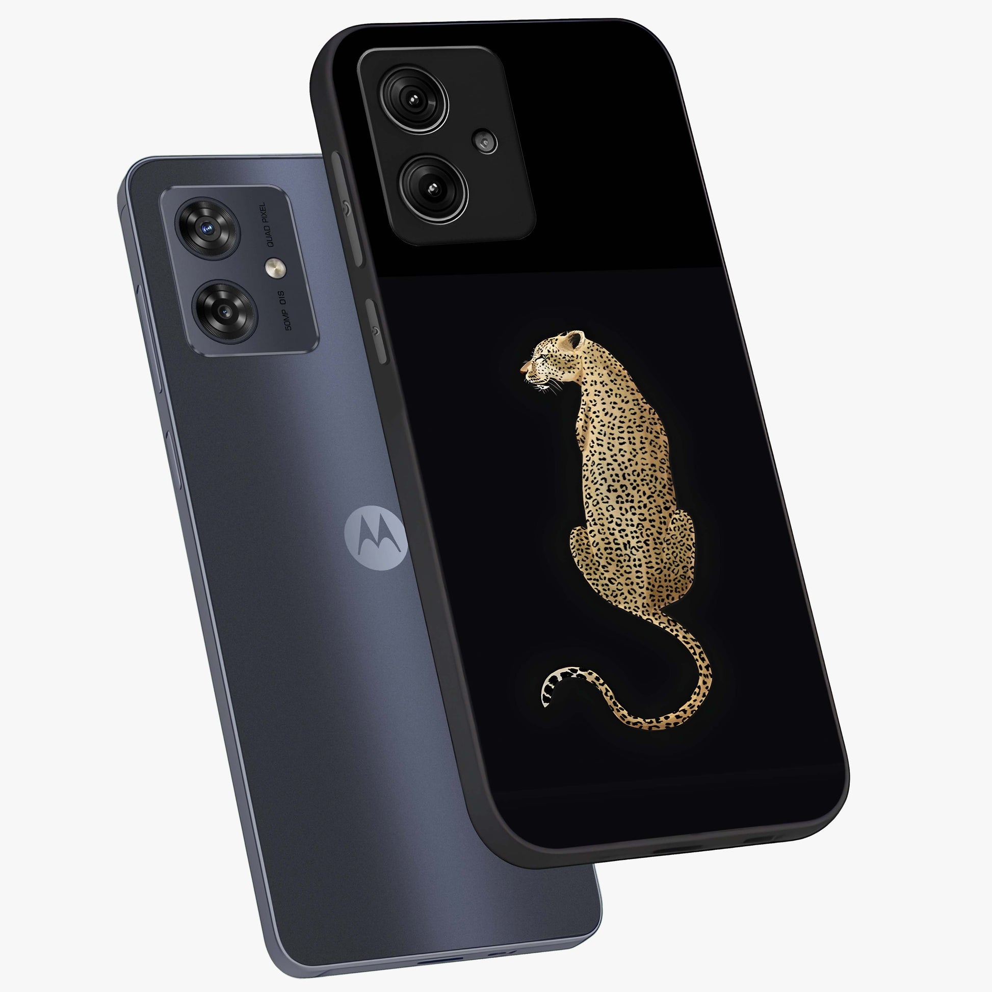 Regal Leopard Glass Case displayed in angled mockup highlighting powerful animal illustration with stylish wild aesthetic.