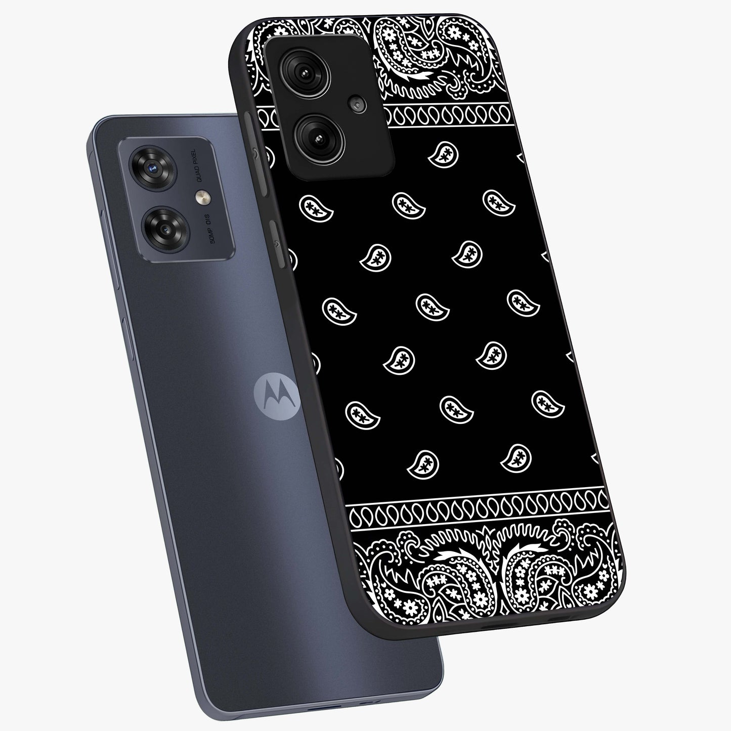 Retro Rebel Threads Glass Case displayed in angled mockup highlighting retro inspired graphic design with rebellious aesthetic.
