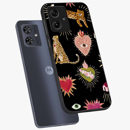 Sacred Jungle Heart Glass Case displayed in angled mockup highlighting lush tropical design with natural aesthetic style.