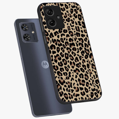 Savage Chic Pattern Glass Case displayed in angled mockup highlighting bold fashion inspired design with chic aesthetic.