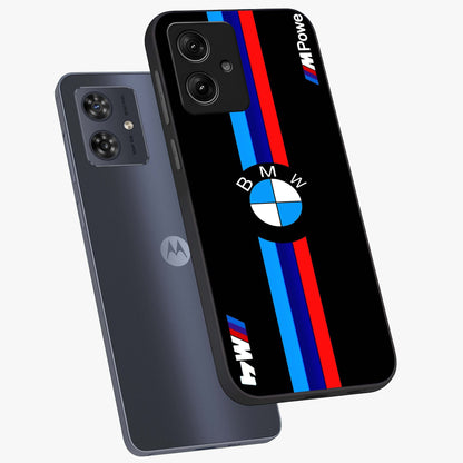 Turbo BMW Beast Glass Case displayed in angled mockup highlighting sleek racing car design with bold automotive aesthetic.