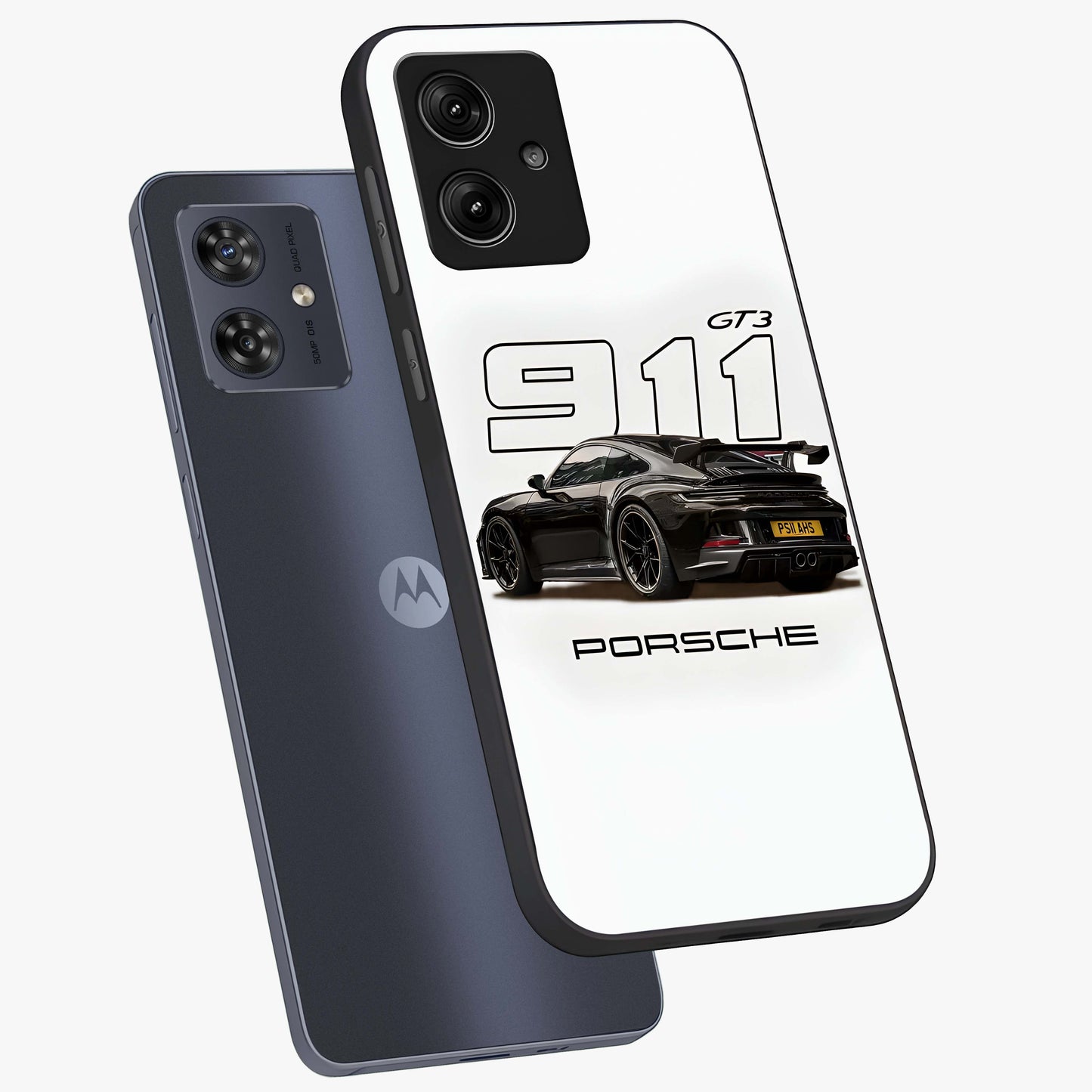 Turbo Legacy Icon Glass Case displayed in angled mockup highlighting dynamic automotive design with performance aesthetic.